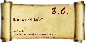 Bacsa Ottó névjegykártya